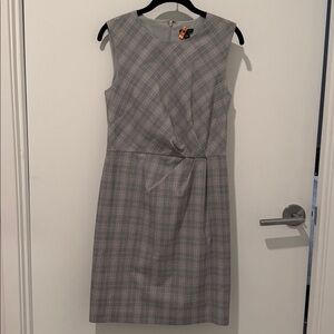 Ann Taylor Gray Plaid Sheath Dress